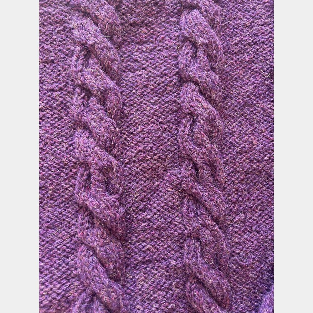 Wool Chunky Cableknit Fisherman Aran Sweater XL - Picture 7 of 7